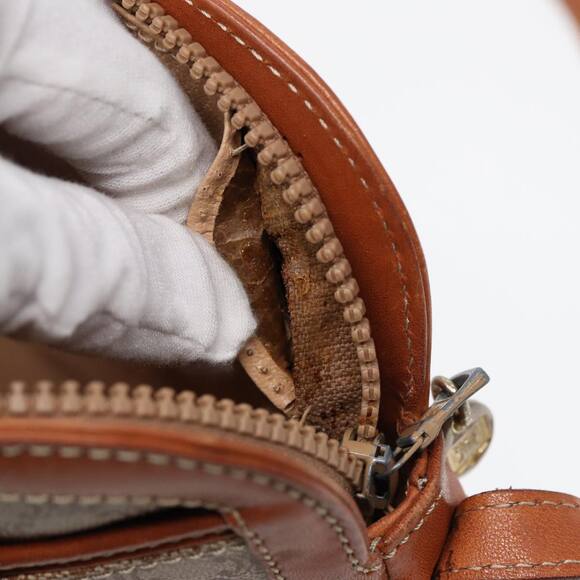 CELINE Macadam Canvas Shoulder Bag Beige Gold - Picture 10 of 16